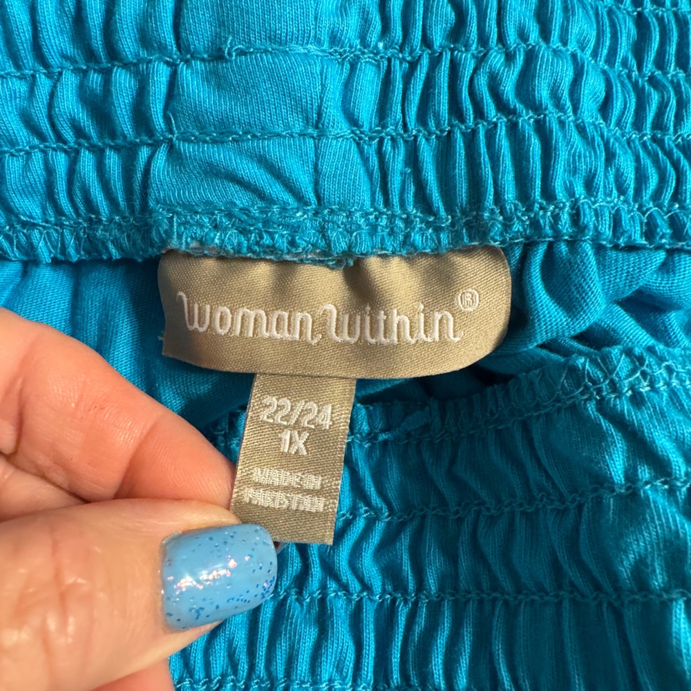 NWT  SUMMER  STYLISH & COMFY TURQUOISE SHORTS  PLUS:  22/24   #7 - Picture 4 of 5